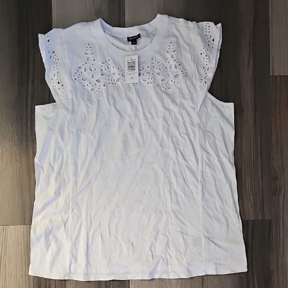 White Eyelet Embroidered Top